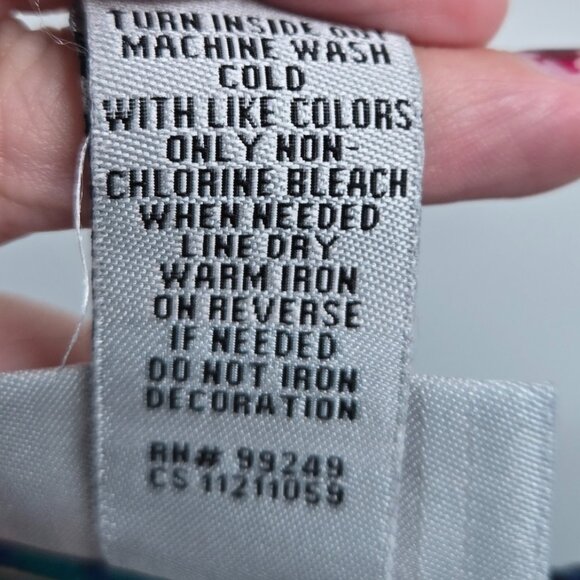 Catherines Black Blue Green Tropical Plant Beaded Buttons Cotton Tank 4x 30/32W - Picture 14 of 14